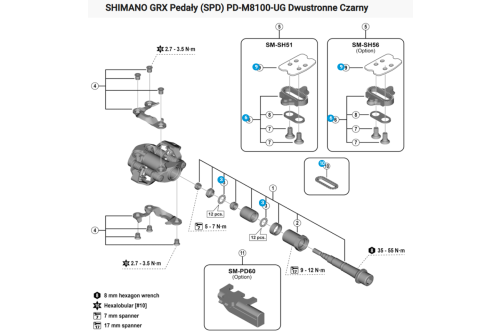 Pedały GRX Shimano do gravela EPDM8100UG SPD wpinane
